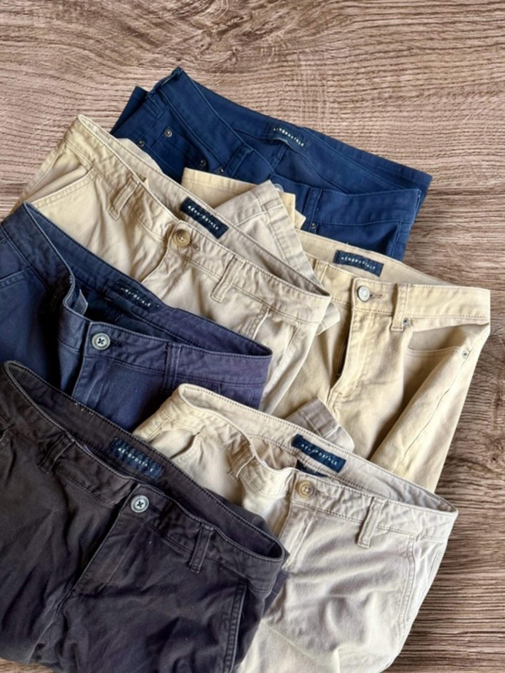 6 pairs Aeropostale uniform pants and 1 lands end skirt